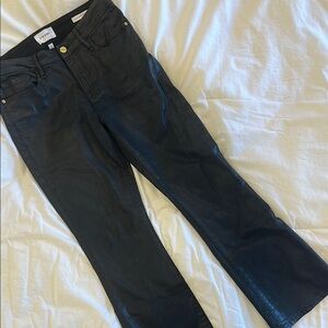 Frame Le Crop Mini Boot Black Waxed Jeans